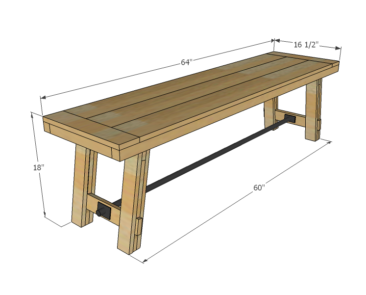dining room bench dimensions